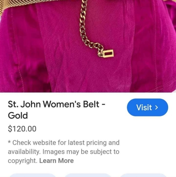 St John mesh chain belt gold tone metal vintage - Picture 6 of 6